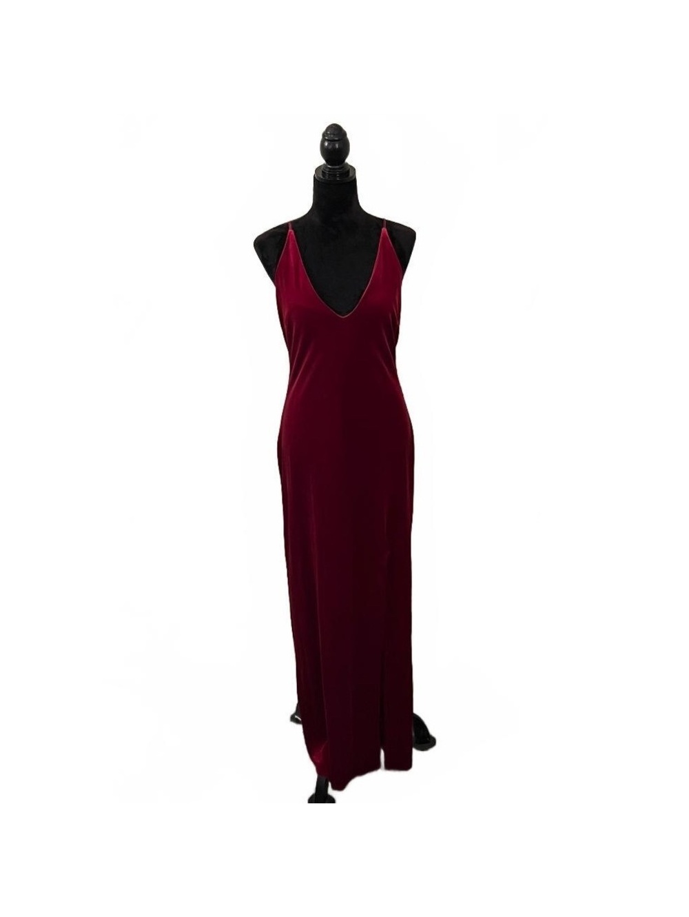 Y2K Teeze Me Red Velvet Bodycon Plunge Party Dress 2000’s Holiday Occasion